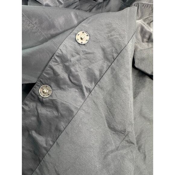 Eileen Fisher Nylon Blend Lightweight All Weather Jacket Black Buttons Size Med - Picture 7 of 9